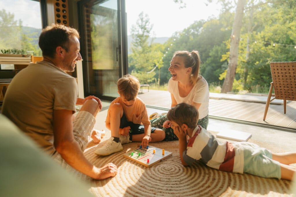 playing board games together