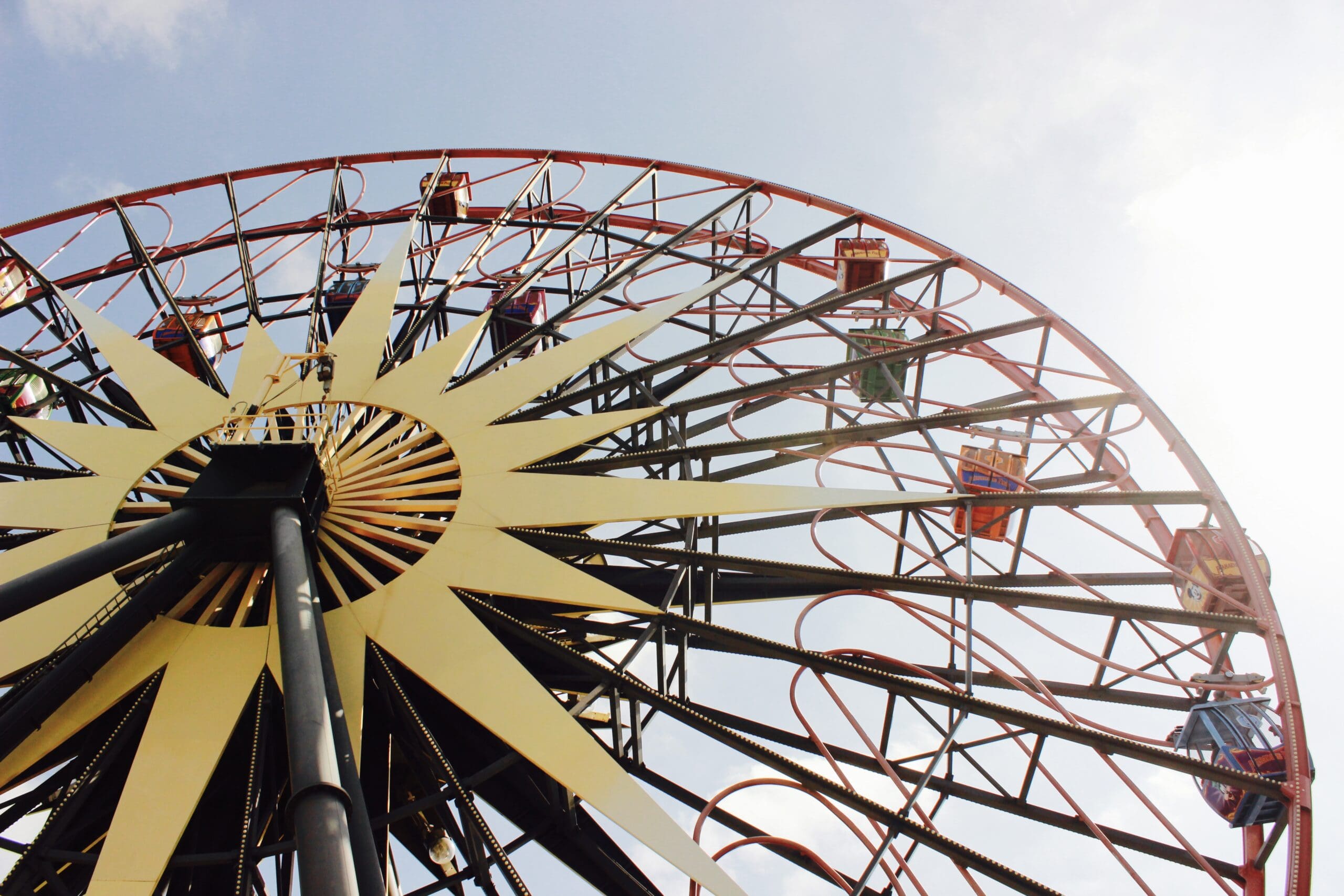 low angle view of ferris wheel against sky
